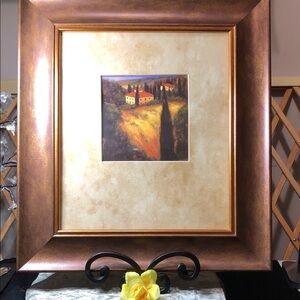 Framed Landscape Art with Copper Frame